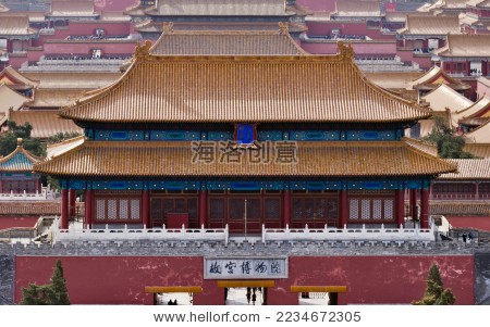 北京故宫全景 - 建筑物\/地标,复古风格 - 站酷海