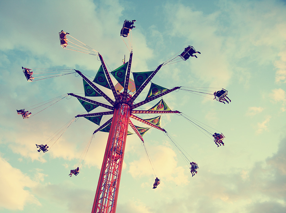 a fair ride shot with a long exposure at dusk by Annette Shaff