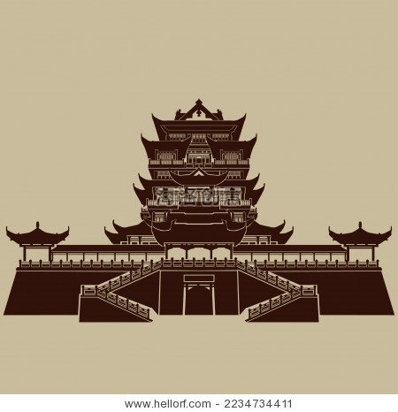 中国代表性建筑剪影图片