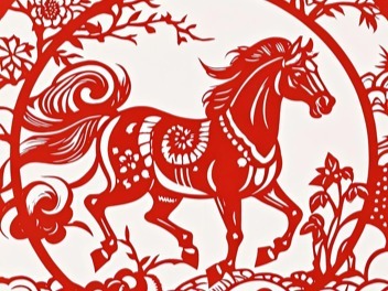 剪纸马图片素材