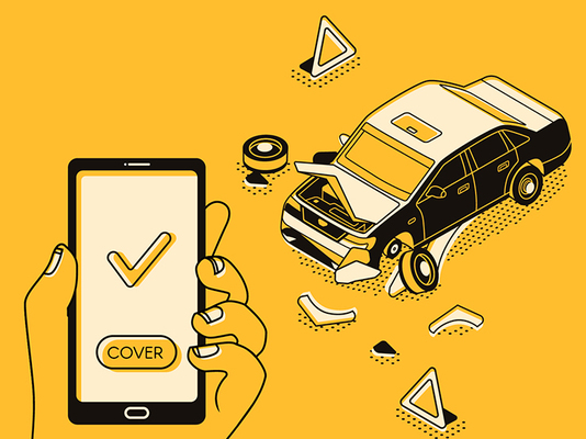 汽车保险插画图片素材