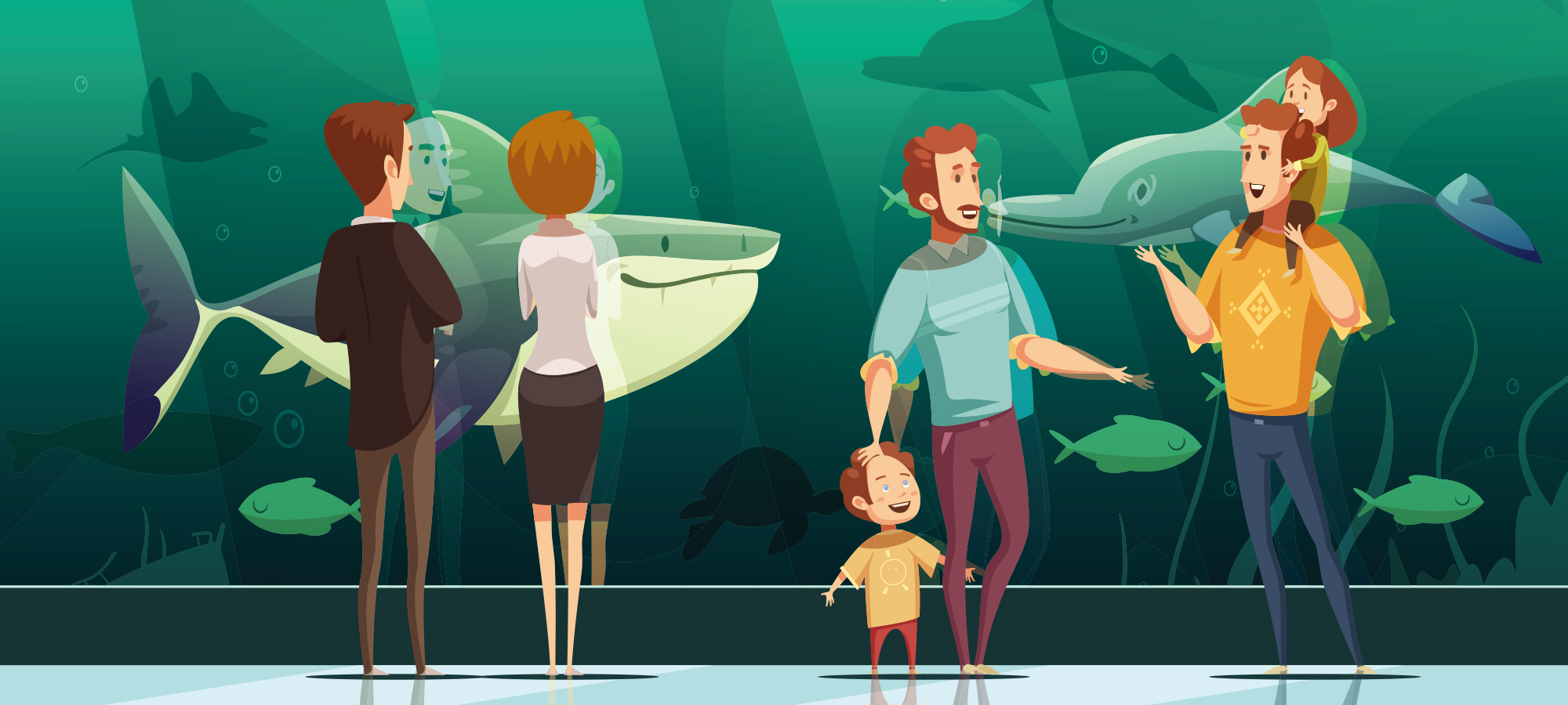 水族馆矢量插画