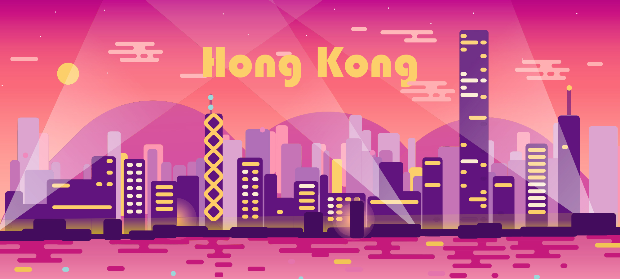 矢量香港城市插画