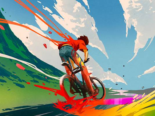 骑行插画图片素材