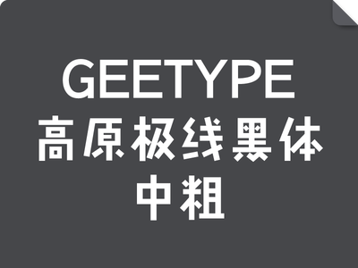 GEETYPE高原极线黑体 中粗