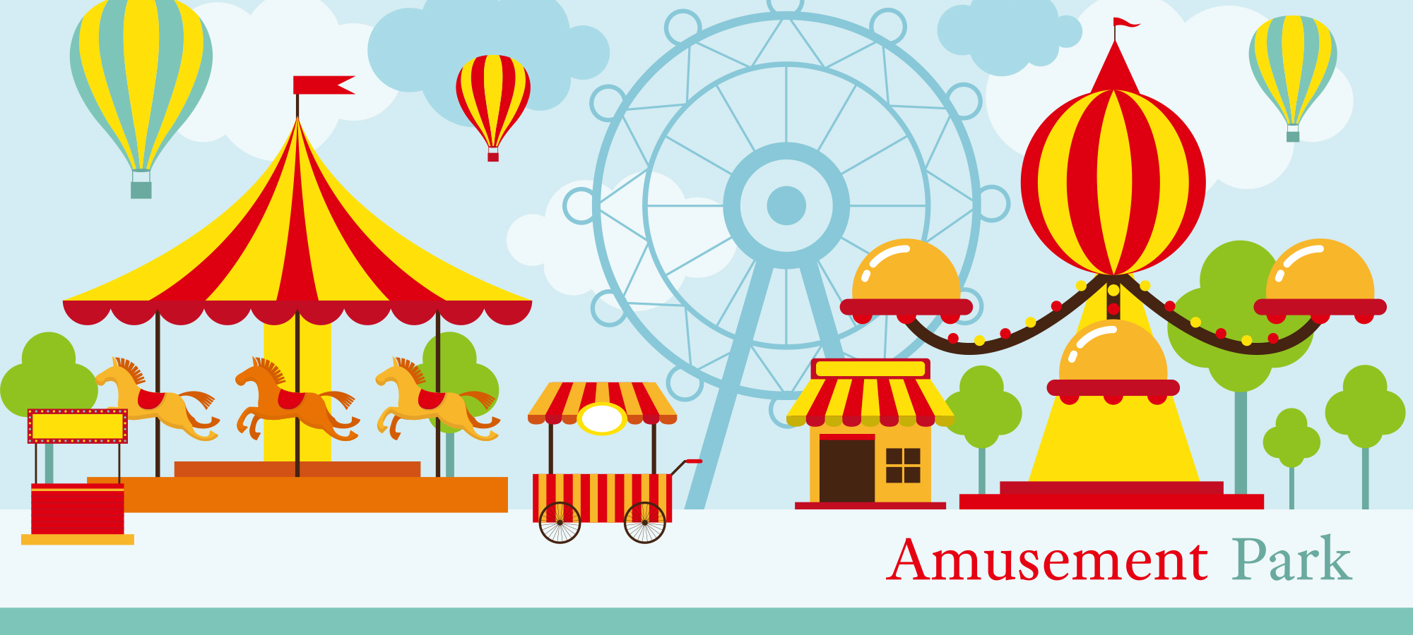 旋转木马矢量插画