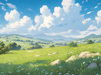 草原插画图片素材